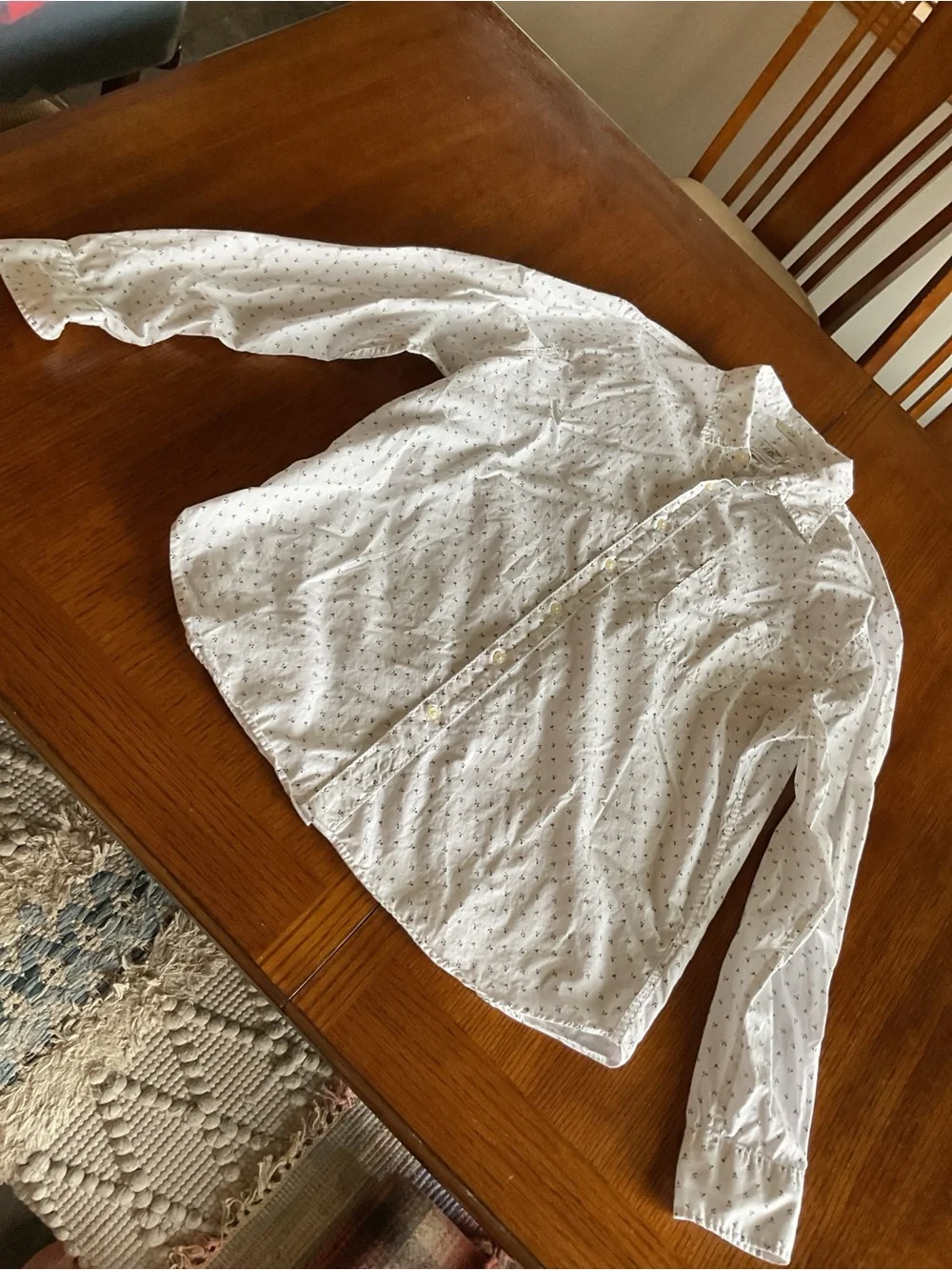 J. Crew Men's White Micro-Anchor Button-Down Shirt